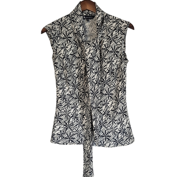 Aquascutum London Tops - Aquascutum Silk Tie Neck Cap Sleeve Blouse Size 8